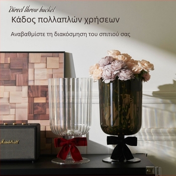 Διαφανής πλαστικός κάδος απορριμμάτων 6 L για εσωτερική χρήση – σπίτι, κουζίνα, μπάνιο, τουαλέτα, γραφείο; χωρίς καπάκι