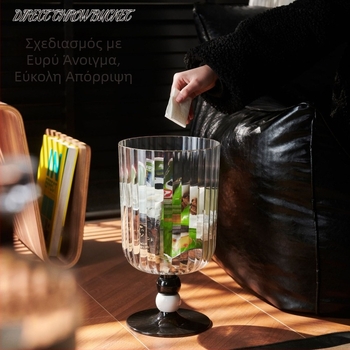 Διαφανής πλαστικός κάδος απορριμμάτων 6 L για εσωτερική χρήση – σπίτι, κουζίνα, μπάνιο, τουαλέτα, γραφείο; χωρίς καπάκι