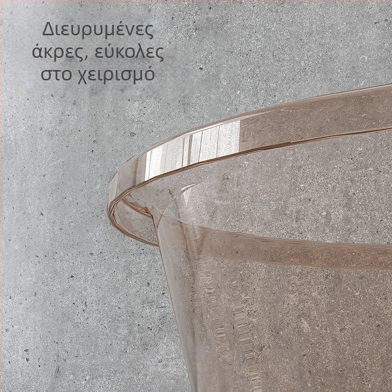 Διαφανής πλαστικός κάδος, μεγάλου μεγέθους για πλύσιμο προσώπου, ρούχων και λαχανικών, με παχύτερα τοιχώματα, κατάλληλος για οικιακή χρήση και φοιτητικές εστίες