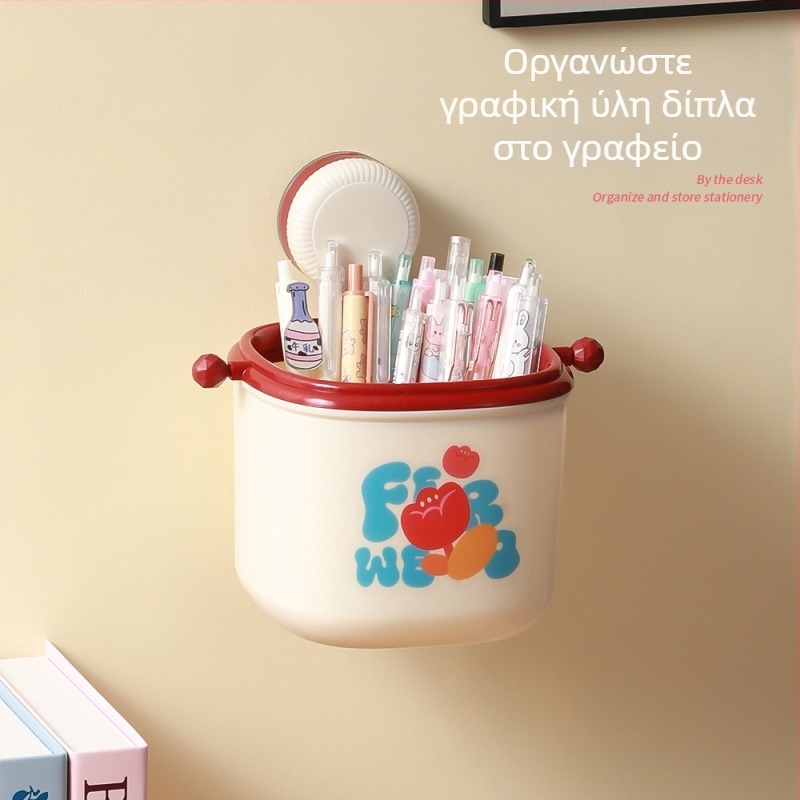 Μικρός πλαστικός κάδος μπάνιου τοίχου, οργανωτής πετσέτων και κάδος απορριμμάτων