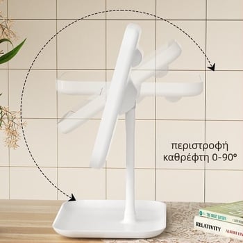 Φορητός καθρέφτης μακιγιάζ LED με φωτισμό, επαναφορτιζόμενος