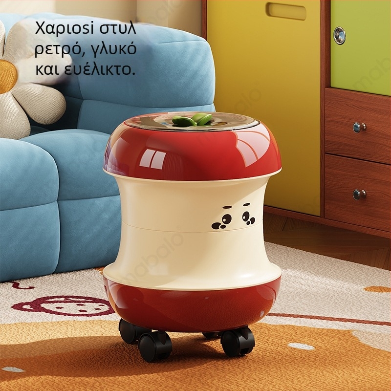 Κάδος απορριμμάτων οικιακής χρήσης με καπάκι, 10 L, σύγχρονο σχέδιο 2025, μεγάλη χωρητικότητα, γλυκό καρτούν σχέδιο, εξωγήινης μορφής, κατάλληλος για σαλόνι και υπνοδωμάτιο