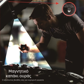 Επαναφορτιζόμενος φακός υπερβολικά φωτεινής δέσμης με μακρινή εμβέλεια και μαγνητική USB τράπεζα ισχύος (21700)
