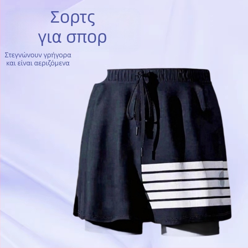 Ανδρικά σορτς κολύμβησης με γρήγορο στέγνωμα, μονόχρωμα, μεγάλο μέγεθος, Hot Spring