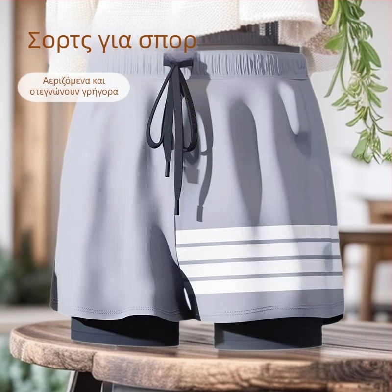 Ανδρικά σορτς κολύμβησης με γρήγορο στέγνωμα, μονόχρωμα, μεγάλο μέγεθος, Hot Spring