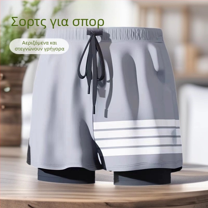Ανδρικά σορτς κολύμβησης με γρήγορο στέγνωμα, μονόχρωμα, μεγάλο μέγεθος, Hot Spring