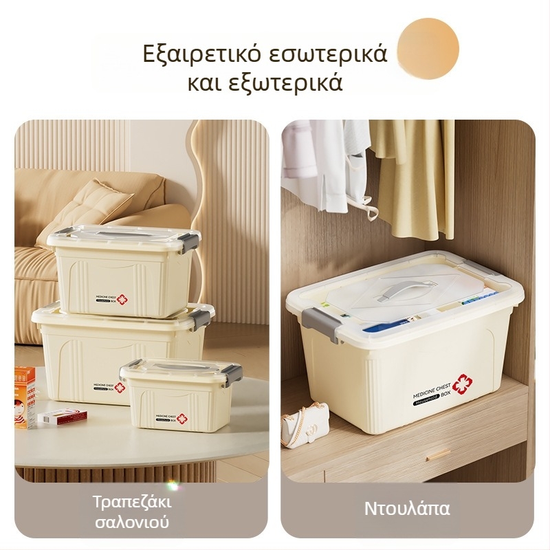 Μεγάλης χωρητικότητας φορητός οικιακός κιτ πρώτων βοηθειών με οκτώ διαμερίσματα