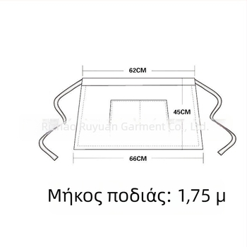 Ποδιά για σερβιτόρους μπάρμπεκιου, μαύρη, πολυεστέρας-βαμβάκι, χωρίς μανίκια, γυναικεία