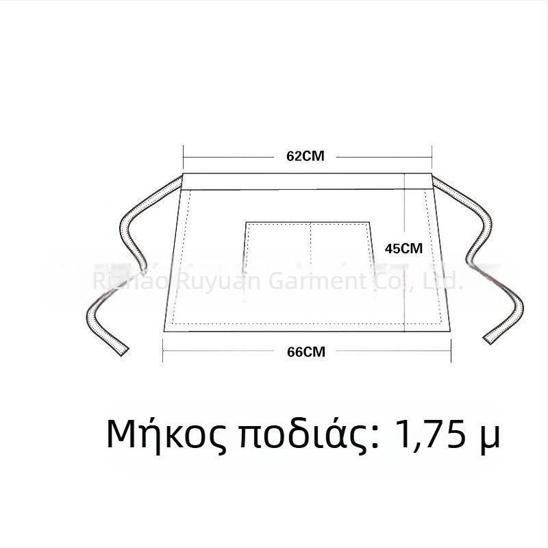 Ποδιά για σερβιτόρους μπάρμπεκιου, μαύρη, πολυεστέρας-βαμβάκι, χωρίς μανίκια, γυναικεία