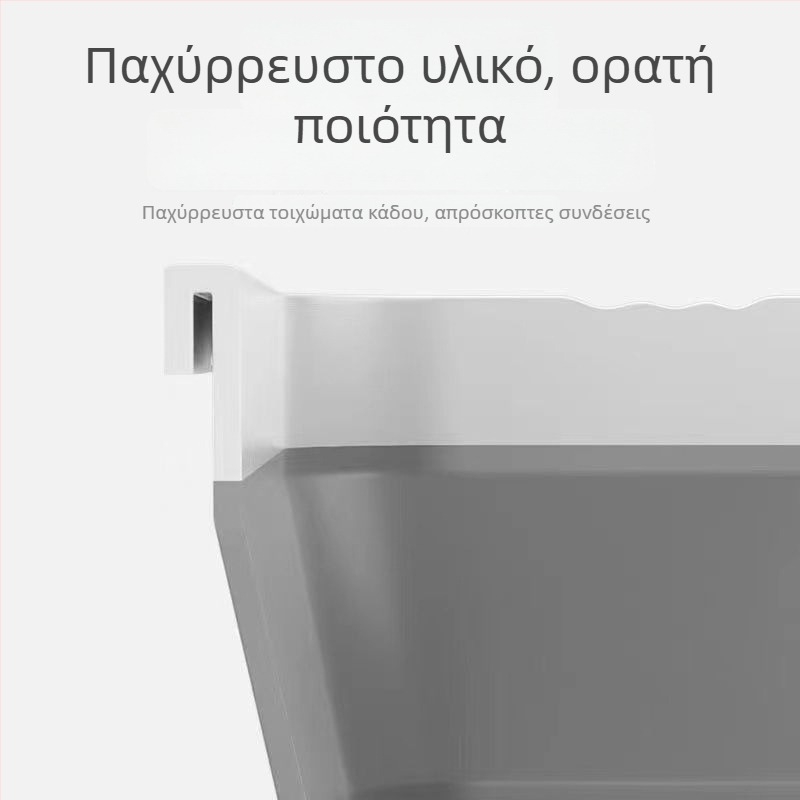 Ανθεκτικός και ενισχυμένος αναδιπλούμενος κάδος σφουγγαρίσματος, ορθογώνιος επίπεδος πλαστικός κάδος