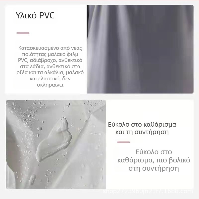 Διάφανο PVC ποδιά με λευκές υφασμάτινες ιμάντες, παχύτερη, αδιάβροχη, ανθεκτική στις λιπαρές ουσίες, κατάλληλη για υδατοκαλλιέργειες, ψάρεμα και κουζίνα