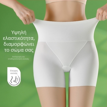 Γυναικείες παντελόνες ασφαλείας με υψηλή μέση από ice silk, χωρίς ραφές, καλοκαιρινές, μήκος 3/4, μεγάλο μέγεθος, με βαμβακερό gusset