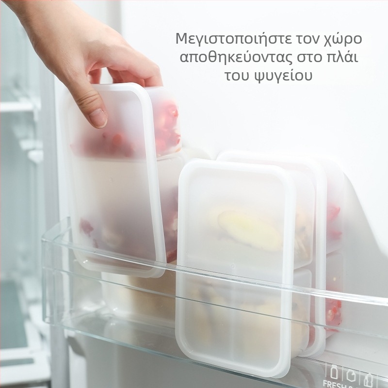 Κουτί συντήρησης τροφίμων ψυγείου με διαμερίσματα για θαλασσινά, κατεψυγμένο κρέας, φρούτα και λαχανικά, και ξεχωριστά διαμερίσματα για κρεμμύδι, τζίντζερ και σκόρδο