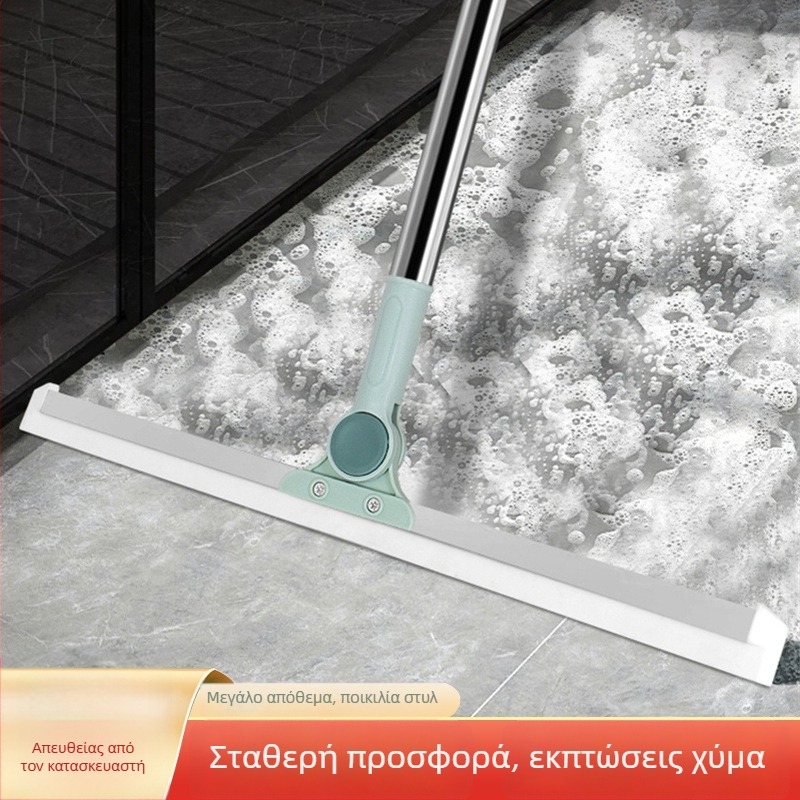 Τελεσκοπική σιλικόνης βούρτσα μπάνιου με κεφαλή απομάκρυνσης μαλλιών και αναδιπλούμενο σκραπέρ για καθάρισμα τουαλέτας και δαπέδου