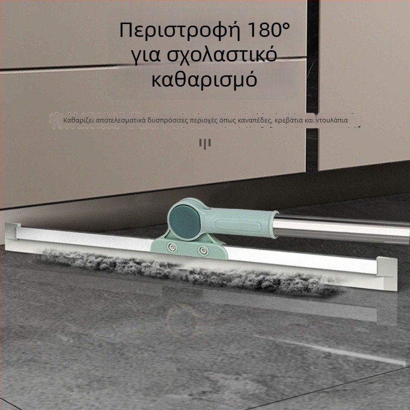 Τελεσκοπική σιλικόνης βούρτσα μπάνιου με κεφαλή απομάκρυνσης μαλλιών και αναδιπλούμενο σκραπέρ για καθάρισμα τουαλέτας και δαπέδου