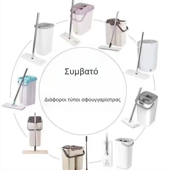 Προσαρμοσμένα εξαρτήματα επίπεδης σκούπας — ανταλλακτικό πανί, διπλής όψεως επικόλληση, παχύτερο κάλυμμα για τη ράβδο