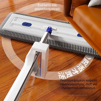 Chenille χωρίς χρήση χεριών επίπεδο mop για ξύλινα πατώματα, παχύτερο σχέδιο, διπλής χρήσης στεγνό και βρεγμένο καθάρισμα, μεγάλο μέγεθος με κουβά