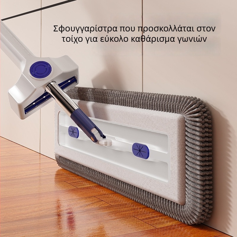 Chenille χωρίς χρήση χεριών επίπεδο mop για ξύλινα πατώματα, παχύτερο σχέδιο, διπλής χρήσης στεγνό και βρεγμένο καθάρισμα, μεγάλο μέγεθος με κουβά