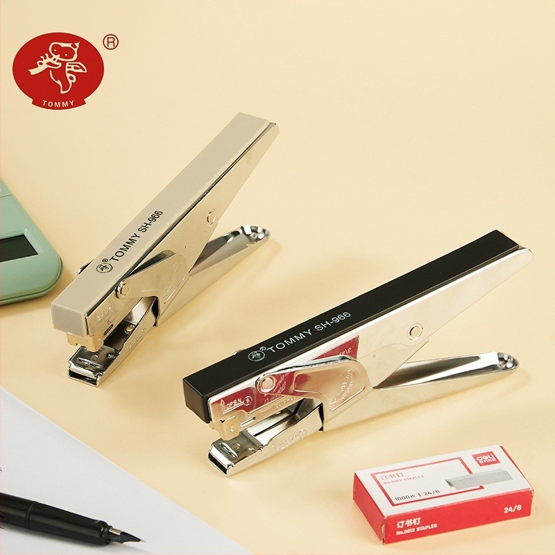 SH-966 Χειροκίνητος stapler, συμπαγές μοντέλο γραφείου, δένει έως 20 σελίδες, μεταλλικό σώμα, μοντέλο SH-966, χρησιμοποιεί No.12 24/6 staples