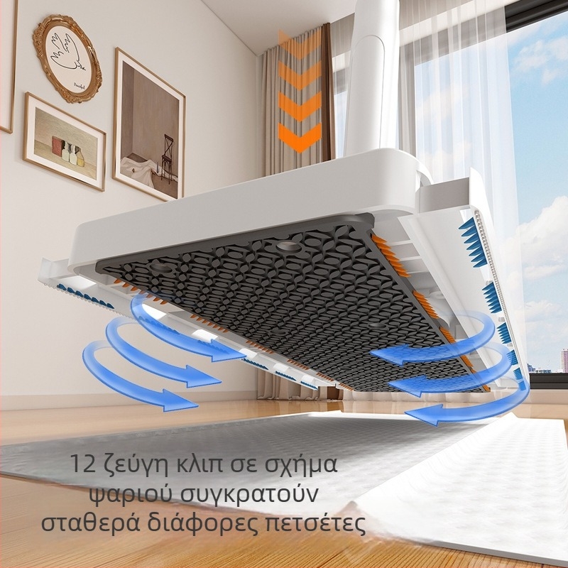 Οικιακή σφουγγαρίστρα με μεγάλο πάνελ και αυτόματο κλιπ για υγρό/ξηρό καθαρισμό