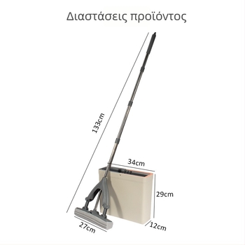 Σετ σφουγγαρίστρας οικιακής χρήσης με απορροφητικό PVA τετράγωνο κεφάλι, πτυσσόμενο χωρίς χρήση χεριών