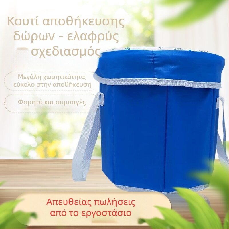 Πτυσσόμενο σκαμνάκι αποθήκευσης με καπάκι, χριστουγεννιάτικο σχέδιο, μεγάλη χωρητικότητα 27 L για οικιακή χρήση