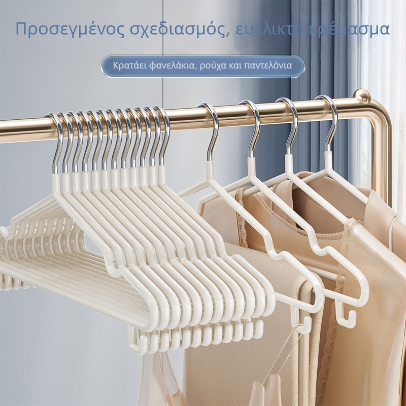 Ανοξείδωτη κρεμάστρα ρούχων, 43 εκ., παχύτερη και ενισχυμένη για φοιτητική εστία, μεγάλη, αντιολισθητική, χωρίς ίχνη.