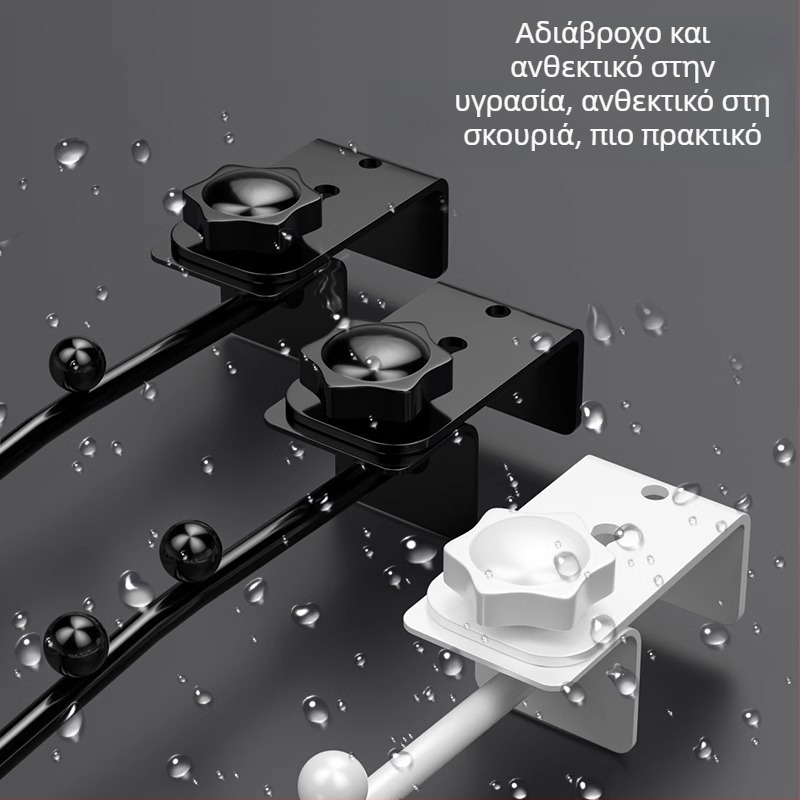 Σταθερό μεταλλικό ράφι κρεμάσματος ρούχων με μονή ράβδο για φοιτητικό δωμάτιο, δίπλα στο κρεβάτι