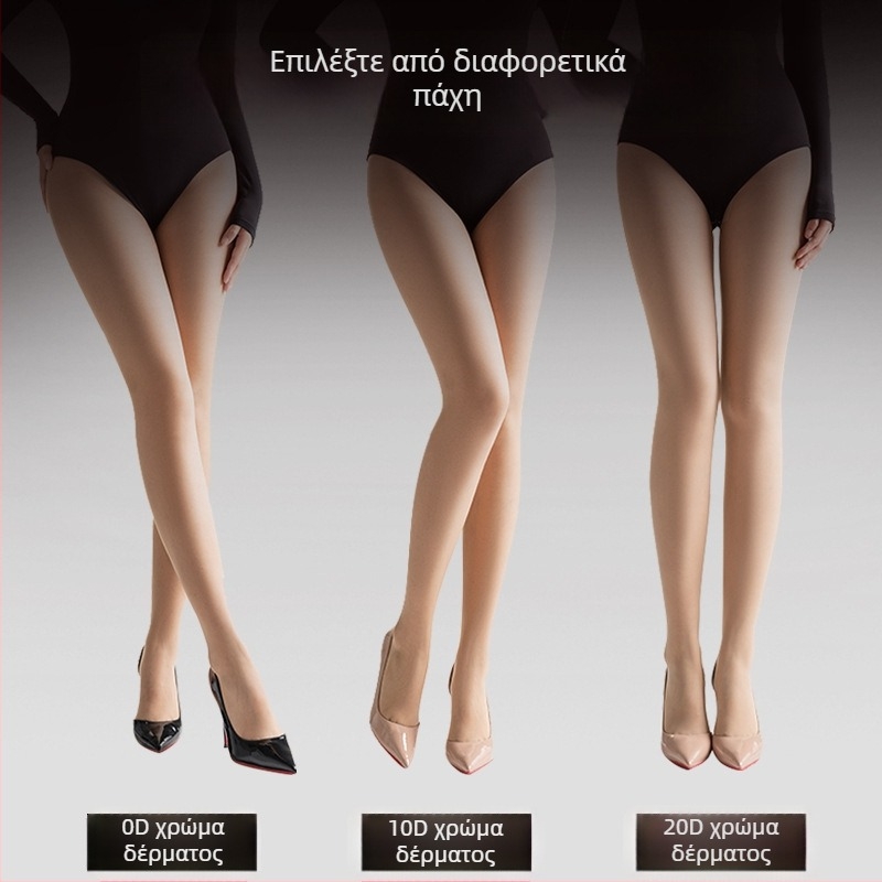 Hua Muyan ultra-thin 0D μαύρες κάλτσες καλσόν για γυναίκες, υψηλής διαφάνειας, διαφανείς και ανθεκτικές στις εμπλοκές, μακριά πόδια