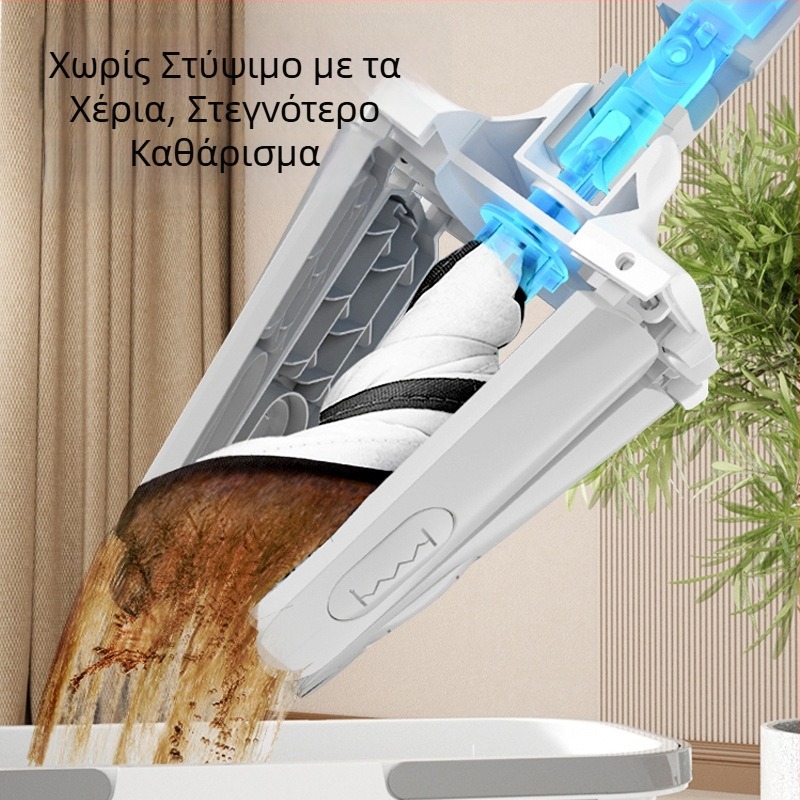 42 cm πεταλούδα-σχήματος επίπεδη σφουγγαρίστρα για δάπεδο, χωρίς χρήση χεριών, κάδος στύψιμου για εύκολο καθάρισμα