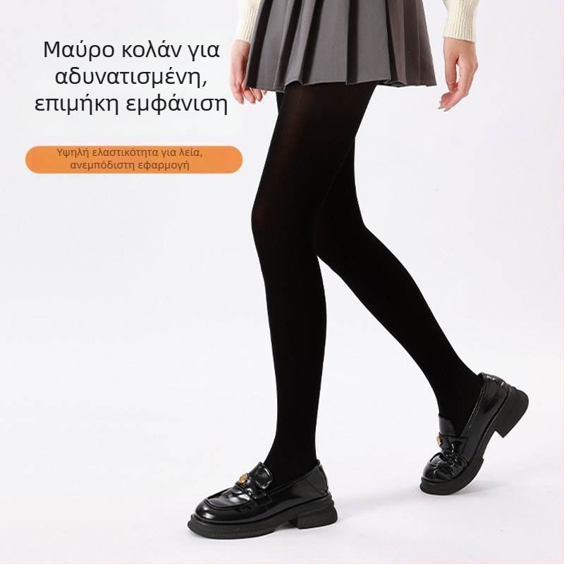Γυναικείες πυκνές βελουτέ καλσόν — μαύρες, φθινοπωρινές-χειμωνιάτικες, με οπτικό αδυνάτισμα και διαμόρφωση των ποδιών, μονόχρωμες