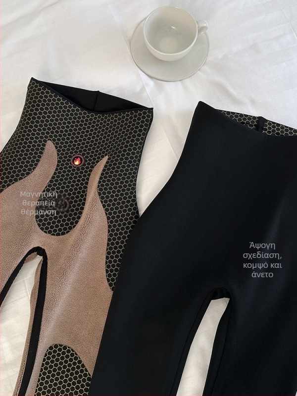 Γυναικείες leggings γραφενίου μαύρο-χρυσό, με επένδυση φλίς, επιπλέον παχιές, διατηρούν τη θερμότητα, σμιλεύουν την κοιλιά για τον χειμώνα