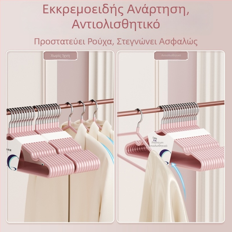 Κρεμάστρα ρούχων από πλαστικό με αντιολισθητική επιφάνεια, κατάλληλη για οικιακή χρήση και φοιτητικά δωμάτια