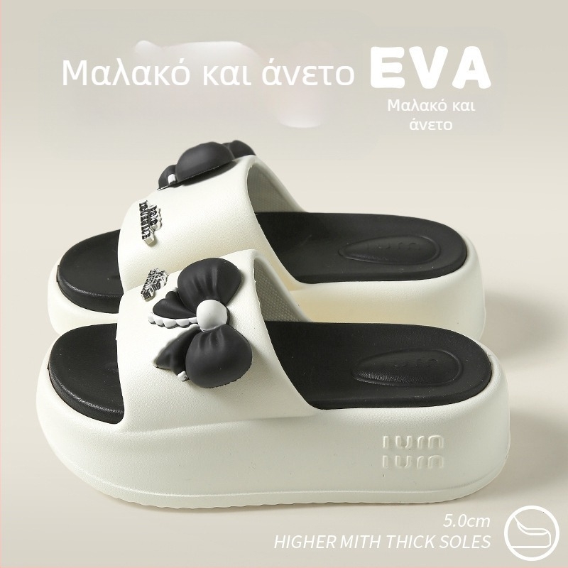 Γυναικείες σανδάλες με φιόγκο, αντιολισθητικές, με χοντρή σόλα, κατάλληλες για εσωτερική και εξωτερική χρήση