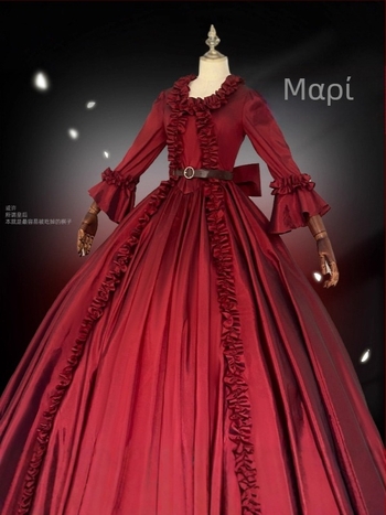 Κοστούμι cosplay Identity V – Lady Red original skin, πλήρες σετ με ζώνη