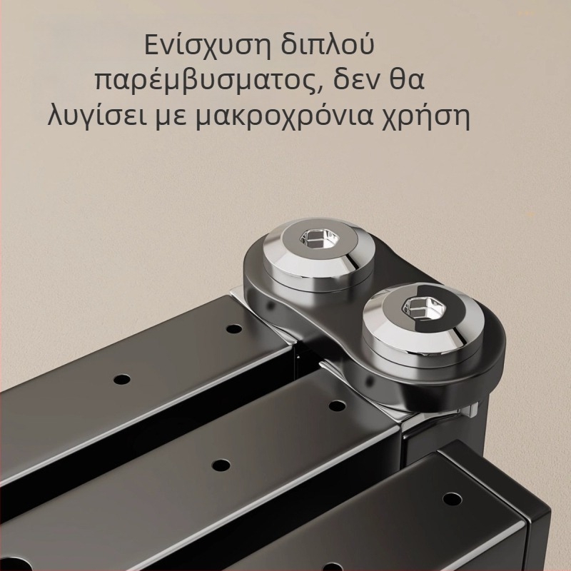 Προσαρμοζόμενη πτυσσόμενη σχάρα στέγνωσης ρούχων, χωρίς διάτρηση, τοποθετημένη στον τοίχο με τηλεσκοπικό αλουμινένιο σωλήνα για εσωτερική χρήση