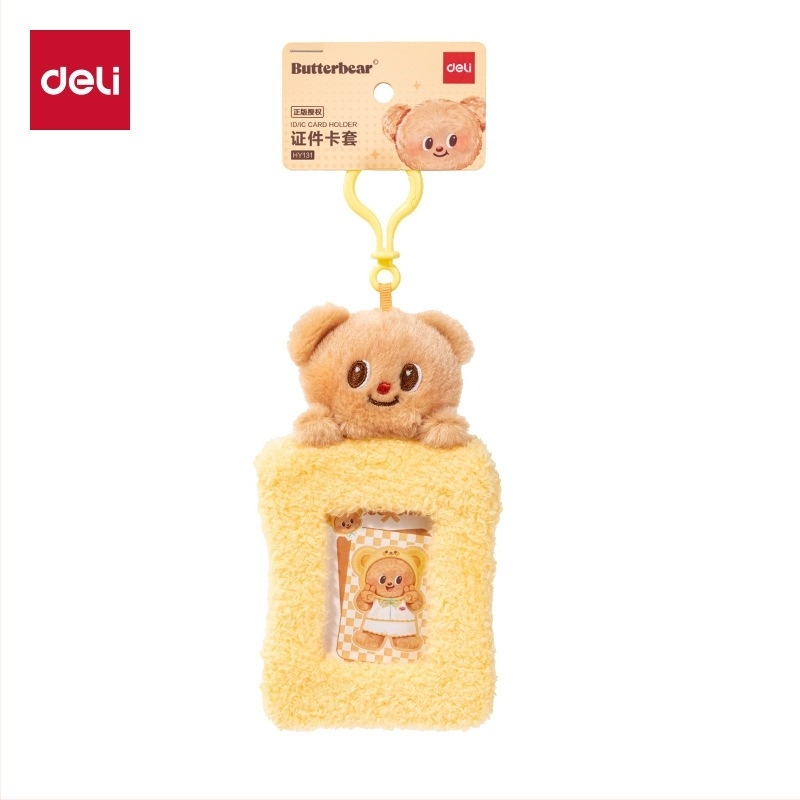 Deli HY131 Λούτρινο Butter Bear Θήκη Κάρτας Ταυτότητας, Μωβ