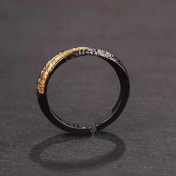 Mobius δαχτυλίδι για ζευγάρι, χαλκός, μαύρο, unisex, μινιμαλιστικό, πρωτότυπος σχεδιασμός