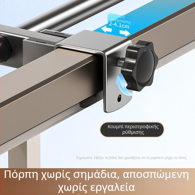 Ράγα στέγνωσης ρούχων χωρίς διάτρηση, με διπλή ράβδο, για εσωτερική χρήση, μπαλκόνι, φοιτητικό δωμάτιο