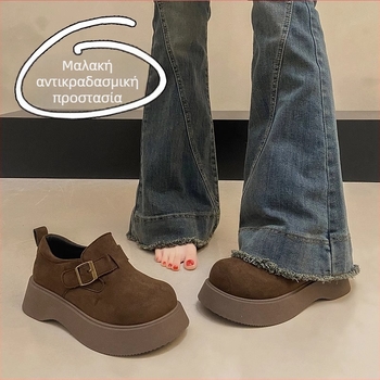 Γυναικείοι loafers με φαρδιά σόλα σε στυλ Birkenstock, πλατφόρμα slip-on για το φθινόπωρο 2025