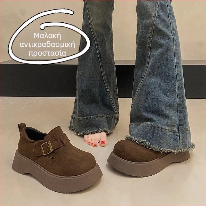 Γυναικείοι loafers με φαρδιά σόλα σε στυλ Birkenstock, πλατφόρμα slip-on για το φθινόπωρο 2025