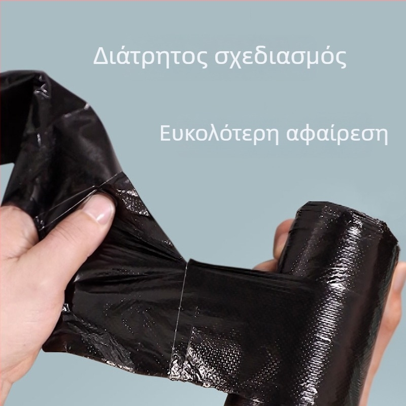 Ενισχυμένες οικιακές σακούλες απορριμμάτων με χειρολαβή, μεγάλου μεγέθους, μαύρες, σε στυλ γιλέκου, κατάλληλες για κάδους κουζίνας, γραφεία και σχολεία.