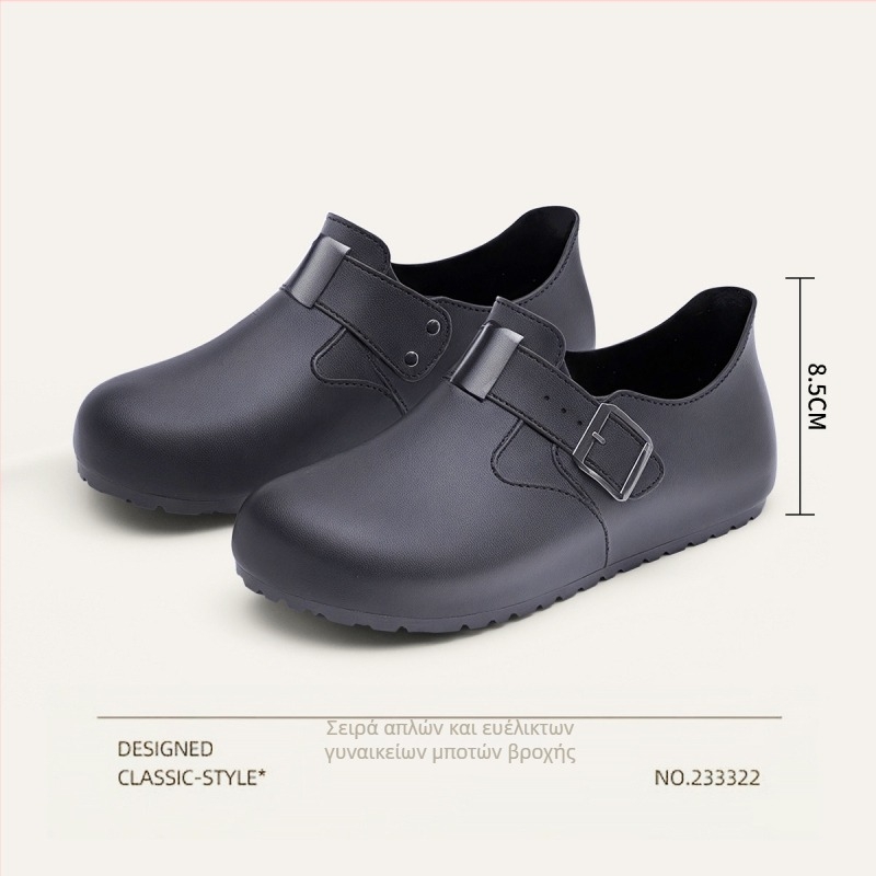 Γυναικείες αδιάβροτες γαλότσες Birkenstock σε ιαπωνικό στυλ, slip-on, με στρογγυλή μύτη, ρετρό άνετα παπούτσια βροχής