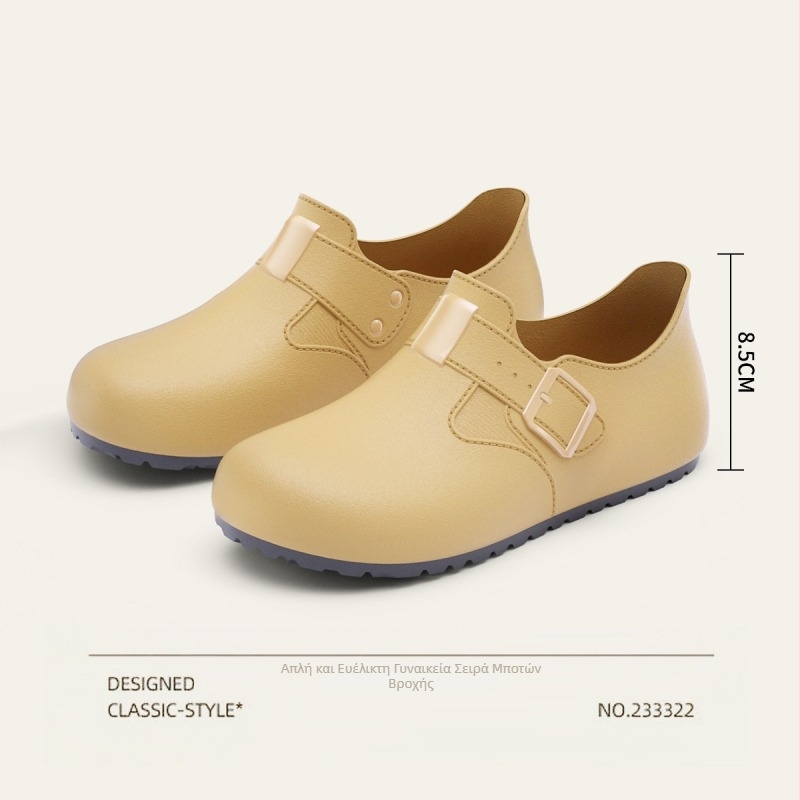Γυναικείες αδιάβροτες γαλότσες Birkenstock σε ιαπωνικό στυλ, slip-on, με στρογγυλή μύτη, ρετρό άνετα παπούτσια βροχής