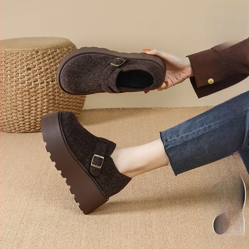 Γυναικείες πλατφόρμες με επιπλέον ύψος, Birkenstock-στυλ, σουέντ, φαρδιά σόλα, για όλες τις εποχές 2025