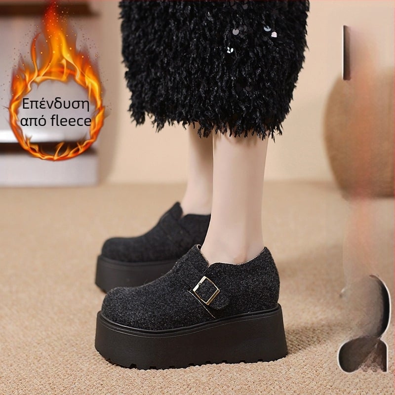 Γυναικείες πλατφόρμες με επιπλέον ύψος, Birkenstock-στυλ, σουέντ, φαρδιά σόλα, για όλες τις εποχές 2025