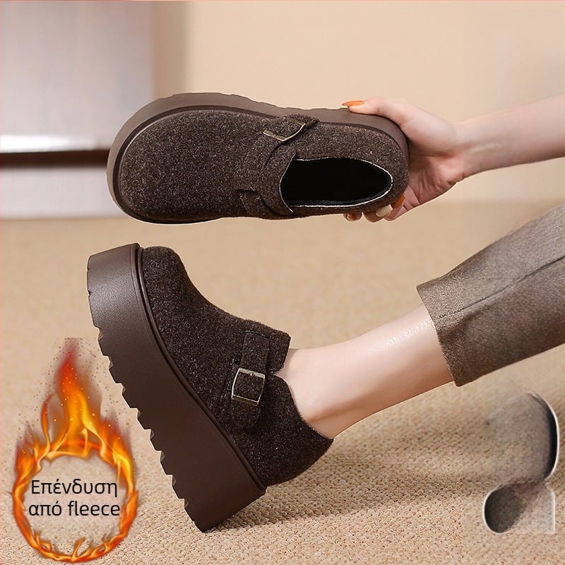 Γυναικείες πλατφόρμες με επιπλέον ύψος, Birkenstock-στυλ, σουέντ, φαρδιά σόλα, για όλες τις εποχές 2025