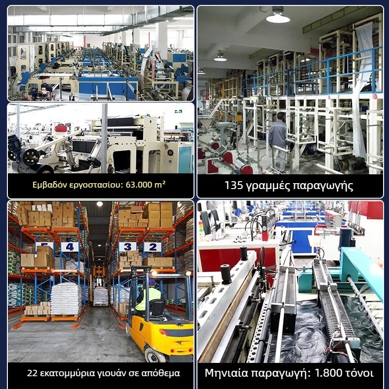 Μεγάλες παχιές μαύρες σακούλες απορριμμάτων με επίπεδη άκρη, για εμπορική χρήση σε εστιατόρια, υπηρεσίες καθαρισμού, ξενοδοχεία και διαχείριση ακινήτων