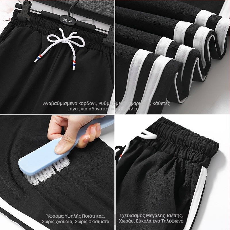 Γυναικείοι μαύροι παντελόνες jogger, cropped στυλ, άνοιξη-καλοκαίρι 2026, καθημερινά αθλητικά παντελόνια