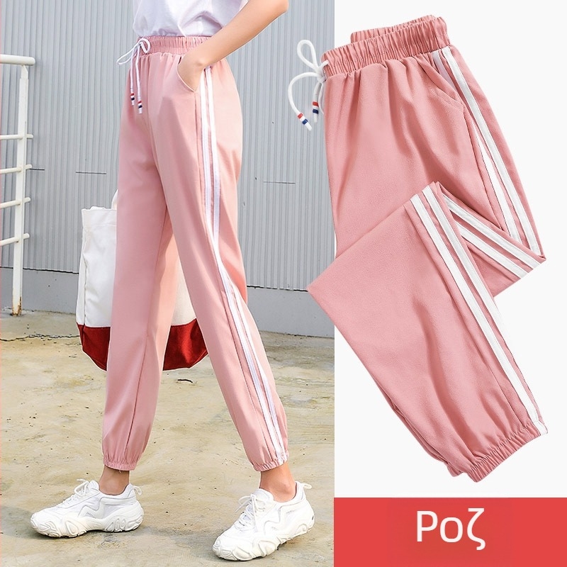 Γυναικείοι μαύροι παντελόνες jogger, cropped στυλ, άνοιξη-καλοκαίρι 2026, καθημερινά αθλητικά παντελόνια